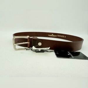 NWT CINTURE D’AUTORE Men's Leather Belt Size 34 Made in Italy Burgundy